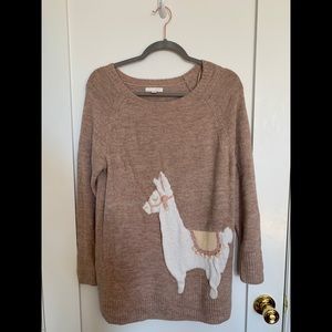 Lauren Conrad size L tan llama detail sweater
